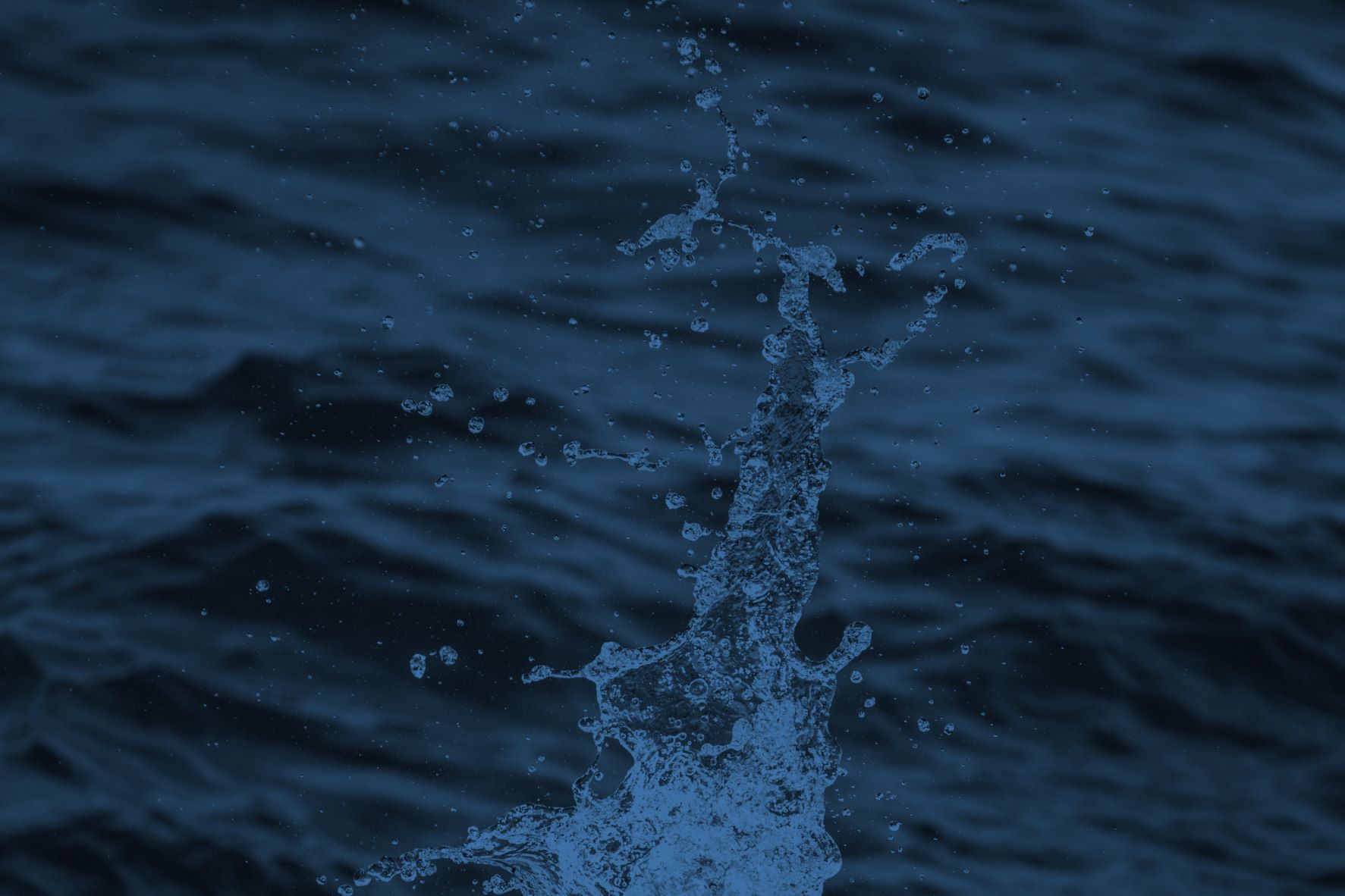 Größere Wassermasse, vor der einzelne Tropfen durch die Luft spritzen